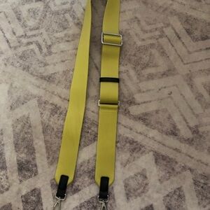 Adjustable Yellow Crossbody Strap with Silver Hardware